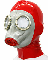 Gasmaske mit Innenkondom und Reißverschluß hinten