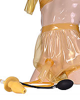 Latex Enema Diaper Pants with Piss Sheath and Enema Plug