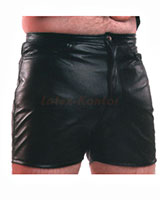 Jeans-Shorts aus genähtem schwarzem Latex Jeans-Shorts aus genähtem schwarzem Latex