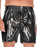 Shorts aus PVC mit Reißverschluß