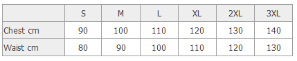 Size Chart for Gents