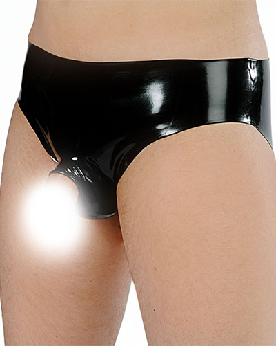 (Bild für) Anatomischer Latexslip mit Erektionsring von Fetisso