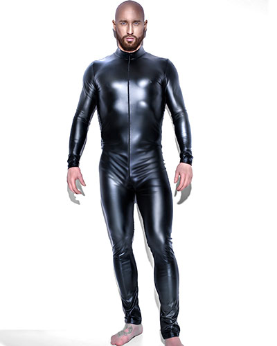 (Bild für) Catsuit für Männer aus Powerwetlook mit 2-Wege-Reißverschluß