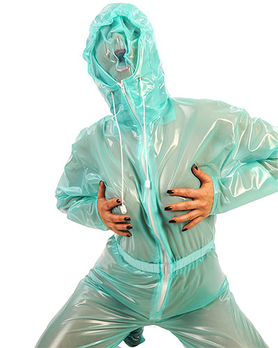 Ladies' PVC Jumpsuit with Enclosed Hood | Latex-Kontor